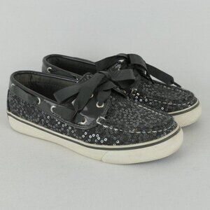 Sperry Top Sider Women's Size 5 Gray Wool Sequined Loafer Slip On Boat Shoes
